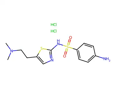 Benzenesulfonamide, 4-amino-N-(5-(2-(dimethylamino)ethyl)-2-thiazolyl)-, dihydrochloride structure