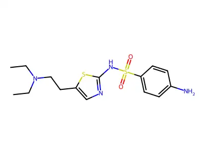 Benzenesulfonamide, 4-amino-N-(5-(2-(diethylamino)ethyl)-2-thiazolyl)- structure