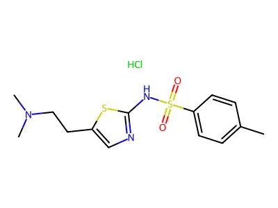 Benzenesulfonamide, N-(5-(2-(dimethylamino)ethyl)-2-thiazolyl)-4-methyl-, monohydrochloride structure