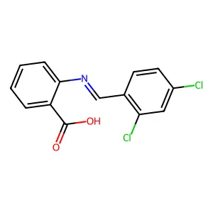 2-(((2,4-Dichlorophenyl)methylene)amino)benzoic acid structure