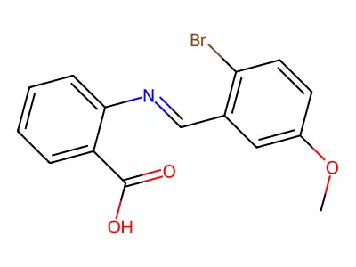 2-(((2-Bromo-5-methoxyphenyl)methylene)amino)benzoic acid structure