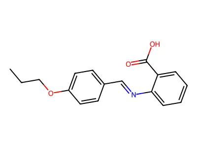 2-(((4-Propoxyphenyl)methylene)amino)benzoic acid structure