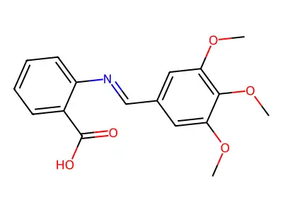 2-(((3,4,5-Trimethoxyphenyl)methylene)amino)benzoic acid structure