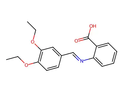 2-(((3,4-Diethoxyphenyl)methylene)amino)benzoic acid structure