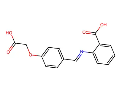 2-(((4-(Carboxymethoxy)phenyl)methylene)amino)benzoic acid structure