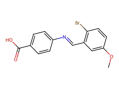4-(((2-Bromo-5-methoxyphenyl)methylene)amino)benzoic acid structure