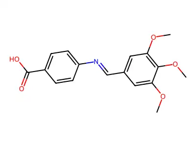 4-(((3,4,5-Trimethoxyphenyl)methylene)amino)benzoic acid structure