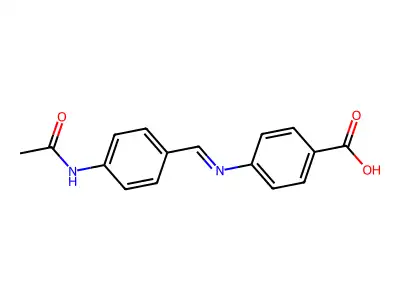4-(((4-(Acetylamino)phenyl)methylene)amino)benzoic acid structure