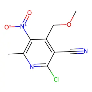 2-Chloro-4-(methoxymethyl)-6-methyl-5-nitro-3-pyridinecarbonitrile structure