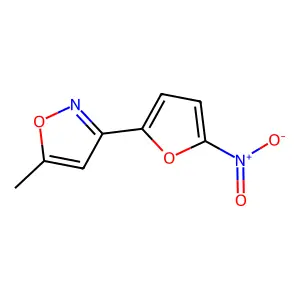 Isoxazole, 5-methyl-3-(5-nitro-2-furyl)- structure
