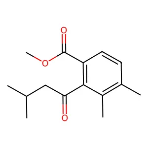 Methyl 3,4-dimethyl-2-(3-methylbutanoyl)benzoate structure