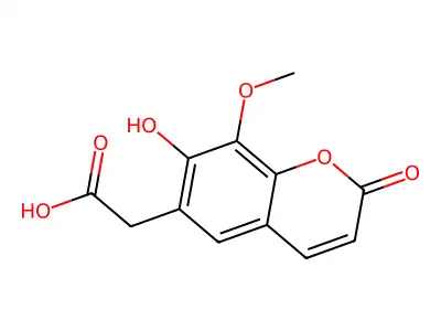 2H-1-Benzopyran-6-acetic acid, 7-hydroxy-8-methoxy-2-oxo- structure