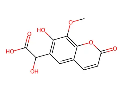 2H-1-Benzopyran-6-acetic acid, alpha,7-dihydroxy-8-methoxy-2-oxo- structure