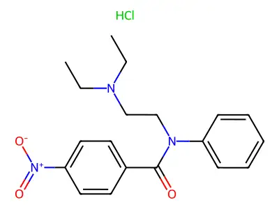 Benzanilide, N-(2-(diethylamino)ethyl)-4-nitro-, hydrochloride structure
