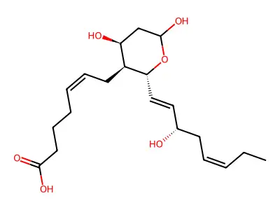 7-[4,6-Dihydroxy-2-(3-hydroxyocta-1,5-dienyl)oxan-3-yl]hept-5-enoic acid structure