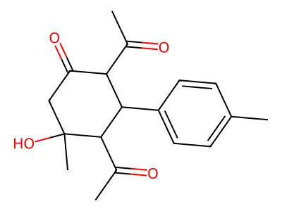 2,4-Diacetyl-5-hydroxy-5-methyl-3-(4-methylphenyl)cyclohexan-1-one structure