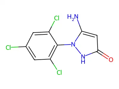 5-amino-1,2-dihydro-1-(2,4,6-trichlorophenyl)-3H-pyrazol-3-one structure