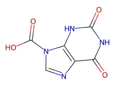 1,2,3,6-Tetrahydro-2,6-dioxo-9H-purine-9-carboxylic acid structure
