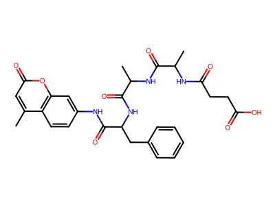 N-Succinyl-Ala-Ala-Phe-7-amido-4-methylcoumarin structure