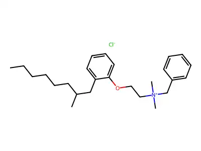 Benzyldimethyl(2-(2-methyloctylphenoxy)ethyl)ammonium chloride structure