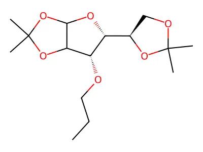 Glucofuranose, 1:2,5:6-di-O-isopropylidene-3-O-propyl-, alpha-D- structure