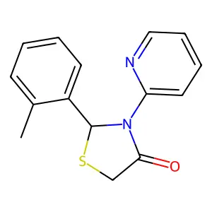 2-(2-Methylphenyl)-3-pyridin-2-yl-1,3-thiazolidin-4-one structure