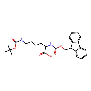 N6-(tert-Butoxycarbonyl)-N2-((9H-fluoren-9-ylmethoxy)carbonyl)-L-lysine structure