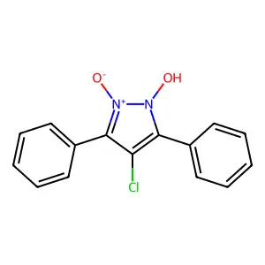 4-Chloro-1-hydroxy-2-oxido-3,5-diphenylpyrazol-2-ium structure