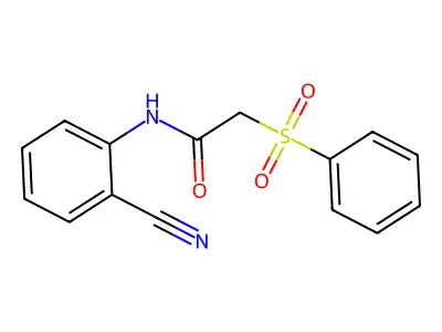 N-(2-cyanophenyl)-2-(phenylsulfonyl)acetamide structure