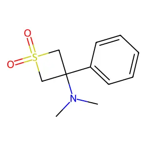 N,N-dimethyl-1,1-dioxo-3-phenylthietan-3-amine structure