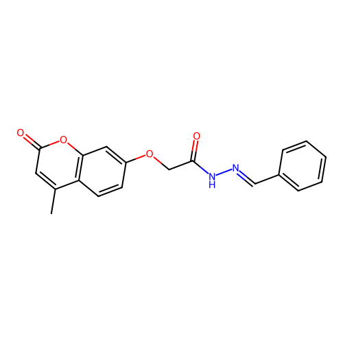 2-[(4-methyl-2-oxo-2H-chromen-7-yl)oxy]-N'-[(E)-phenylmethylidene]acetohydrazide structure