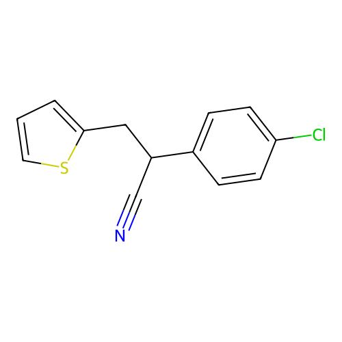 2-(4-Chlorophenyl)-3-(2-thienyl)propanenitrile structure