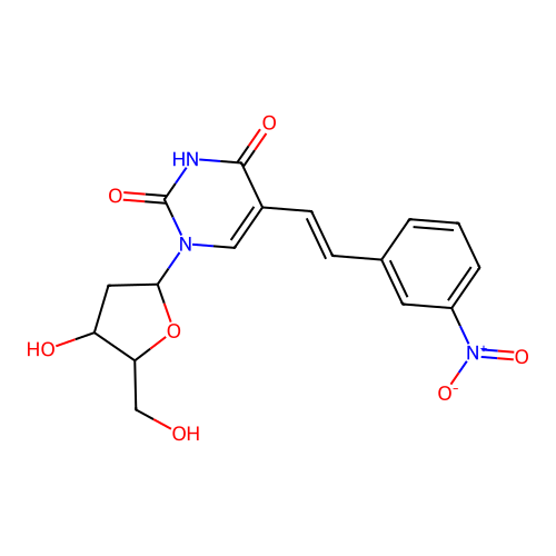 1-[4-hydroxy-5-(hydroxymethyl)oxolan-2-yl]-5-[(E)-2-(3-nitrophenyl)ethenyl]pyrimidine-2,4-dione structure