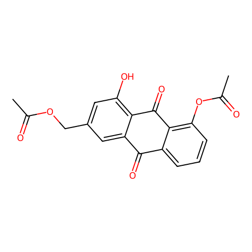 (5-Acetoxy-4-hydroxy-9,10-dioxo-9,10-dihydroanthracen-2-yl)methyl acetate structure