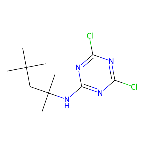 4,6-Dichloro-N-(1,1,3,3-tetramethylbutyl)-1,3,5-triazin-2-amine structure
