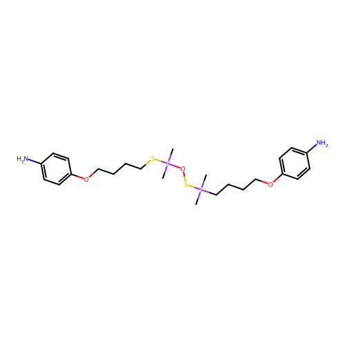 Bis(4-(p-aminophenoxy)butyl)tetramethyldisiloxane structure