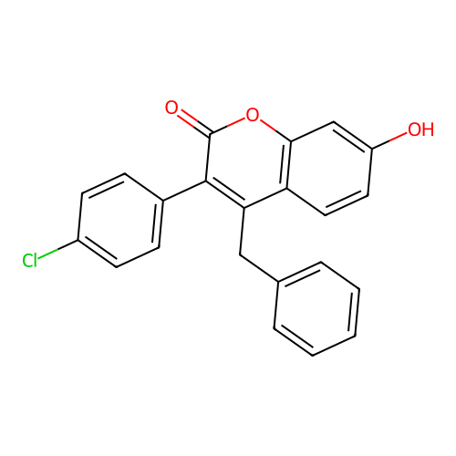 4-Benzyl-3-(4-chlorophenyl)-7-hydroxychromen-2-one structure