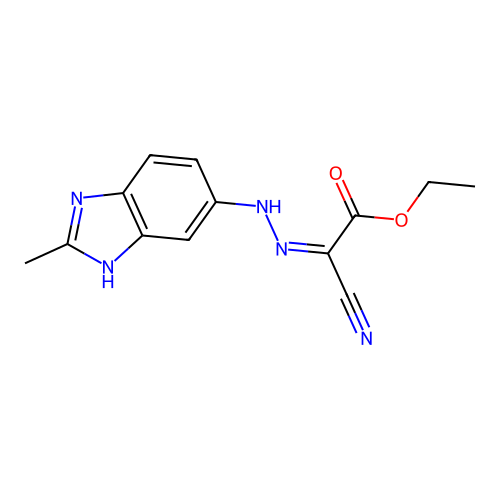 ethyl 2-cyano-2-[(2-methyl-3H-benzimidazol-5-yl)hydrazinylidene]acetate structure
