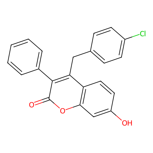 4-[(4-Chlorophenyl)methyl]-7-hydroxy-3-phenylchromen-2-one structure