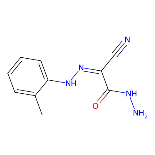 2-hydrazinyl-N-(2-methylanilino)-2-oxoethanimidoyl cyanide structure