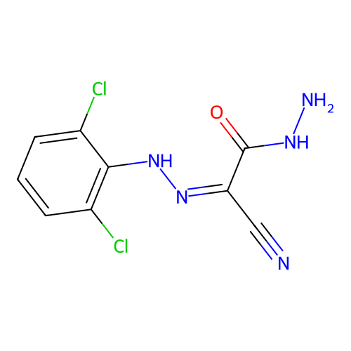 2-cyano-2-[(2,6-dichlorophenyl)hydrazono]acetohydrazide structure