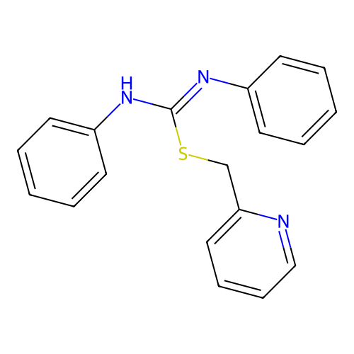 pyridin-2-ylmethyl N,N'-diphenylcarbamimidothioate structure