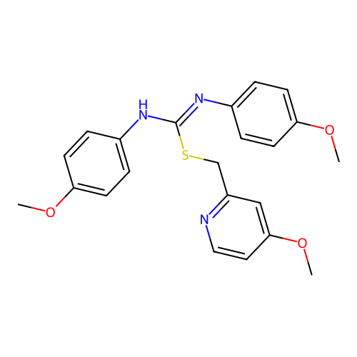 (4-methoxypyridin-2-yl)methyl N,N'-bis(4-methoxyphenyl)carbamimidothioate structure