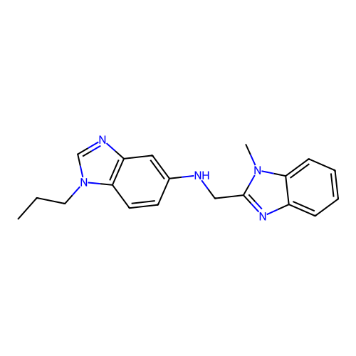 N-[(1-methyl-1H-benzimidazol-2-yl)methyl]-1-propyl-1H-benzimidazol-5-amine structure