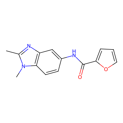 N-(1,2-dimethyl-1H-benzimidazol-5-yl)-2-furamide structure