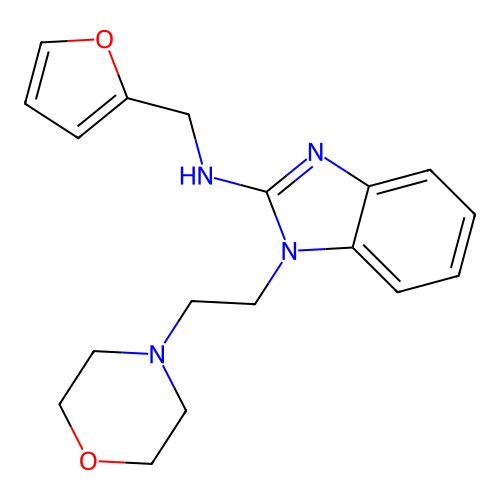 N-(2-furylmethyl)-1-[2-(4-morpholinyl)ethyl]-1H-benzimidazol-2-amine structure
