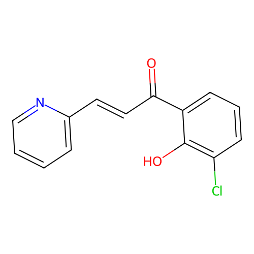 (E)-1-(3-chloro-2-hydroxyphenyl)-3-pyridin-2-ylprop-2-en-1-one structure