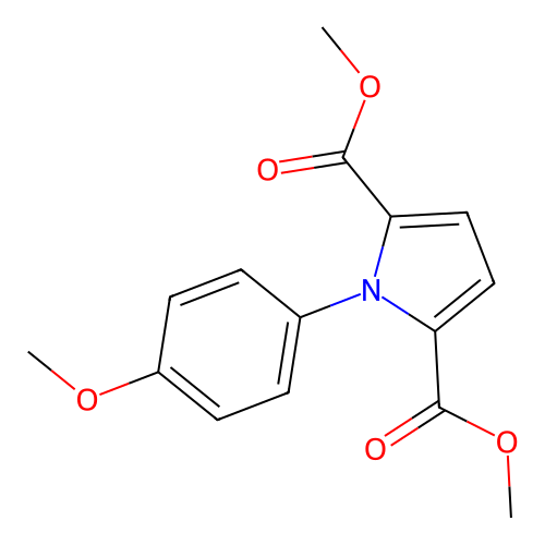 dimethyl 1-(4-methoxyphenyl)-1H-pyrrole-2,5-dicarboxylate structure