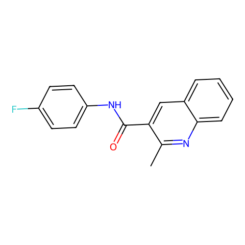 N-(4-fluorophenyl)-2-methyl-3-quinolinecarboxamide structure