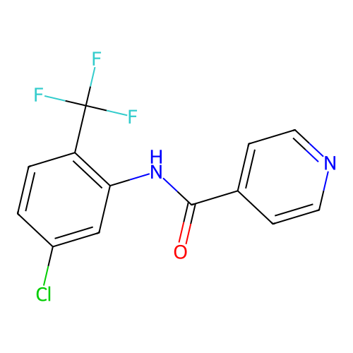 N-[5-chloro-2-(trifluoromethyl)phenyl]isonicotinamide structure